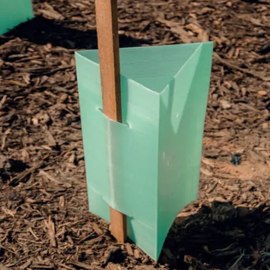 Green Corflute Triangular Tree Guard
